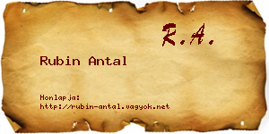 Rubin Antal névjegykártya